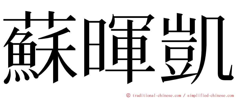 蘇暉凱 ming font