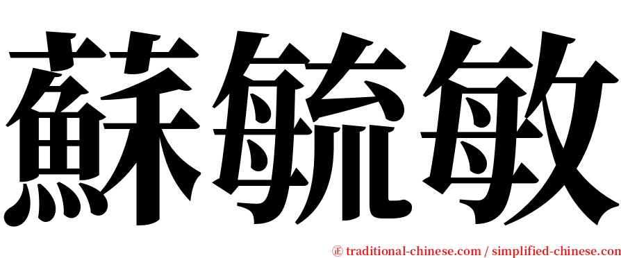 蘇毓敏 serif font