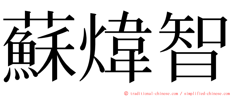 蘇煒智 ming font