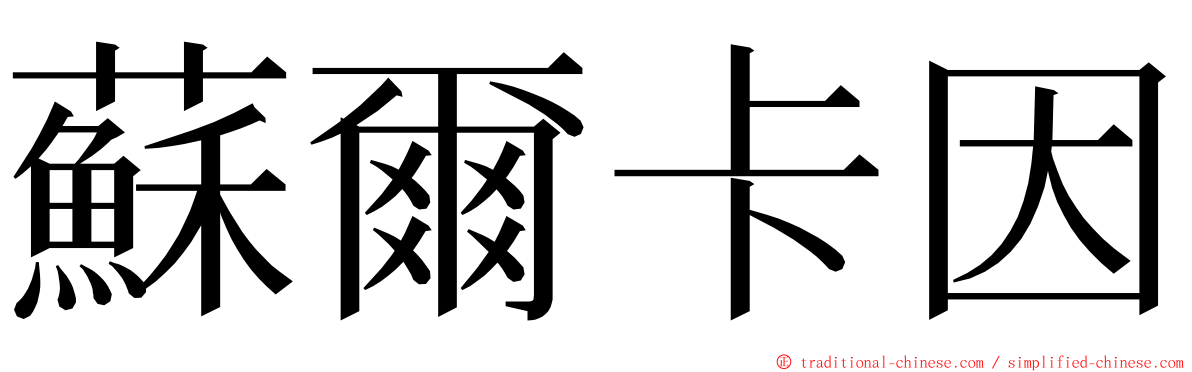 蘇爾卡因 ming font