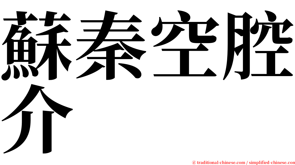 蘇秦空腔介 serif font