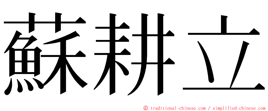 蘇耕立 ming font