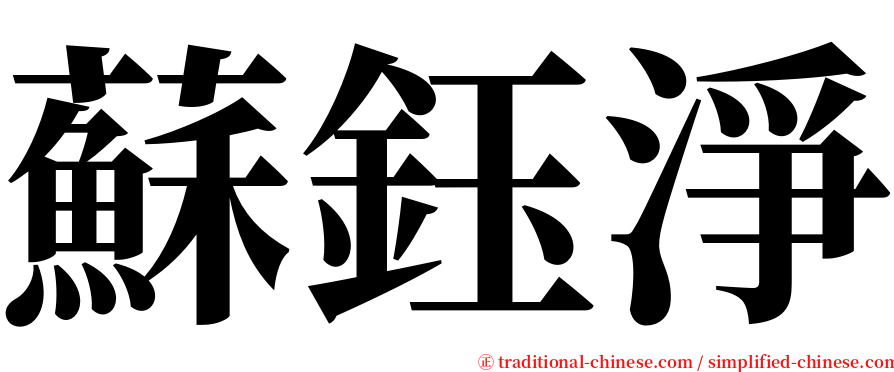 蘇鈺淨 serif font