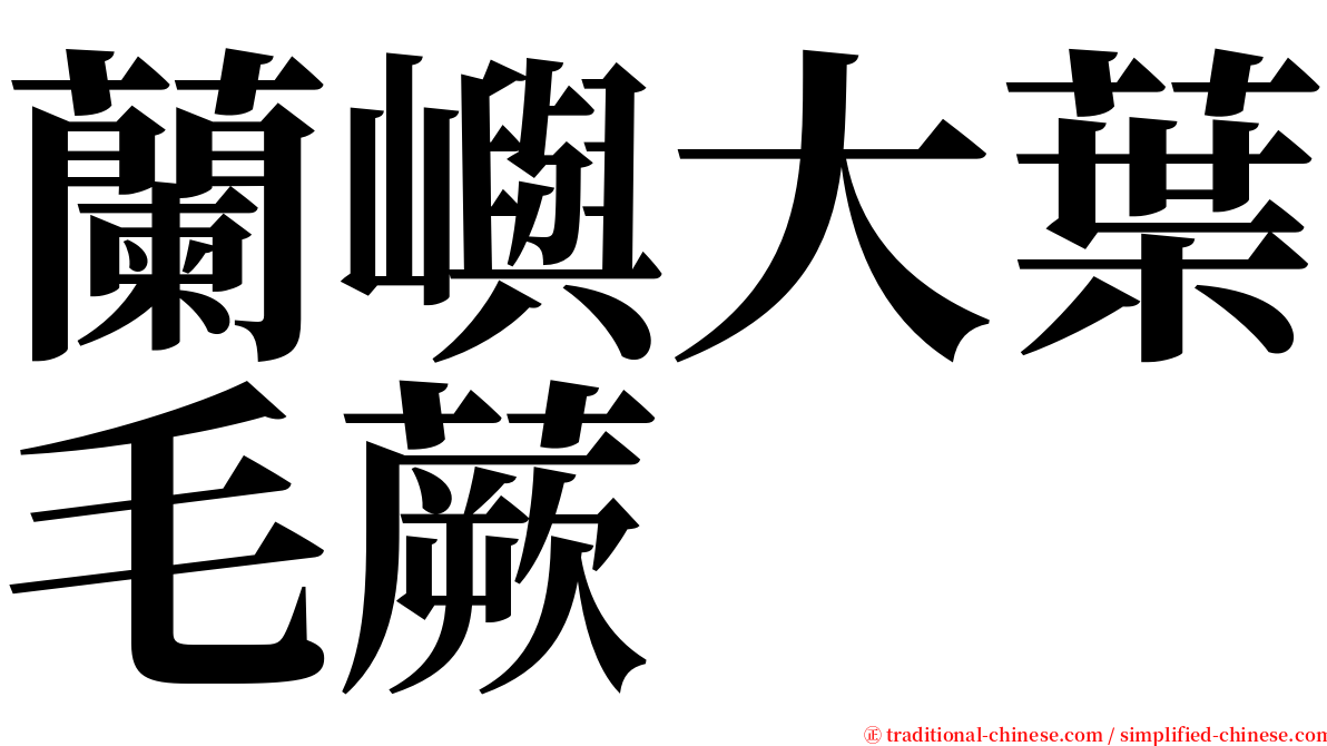 蘭嶼大葉毛蕨 serif font