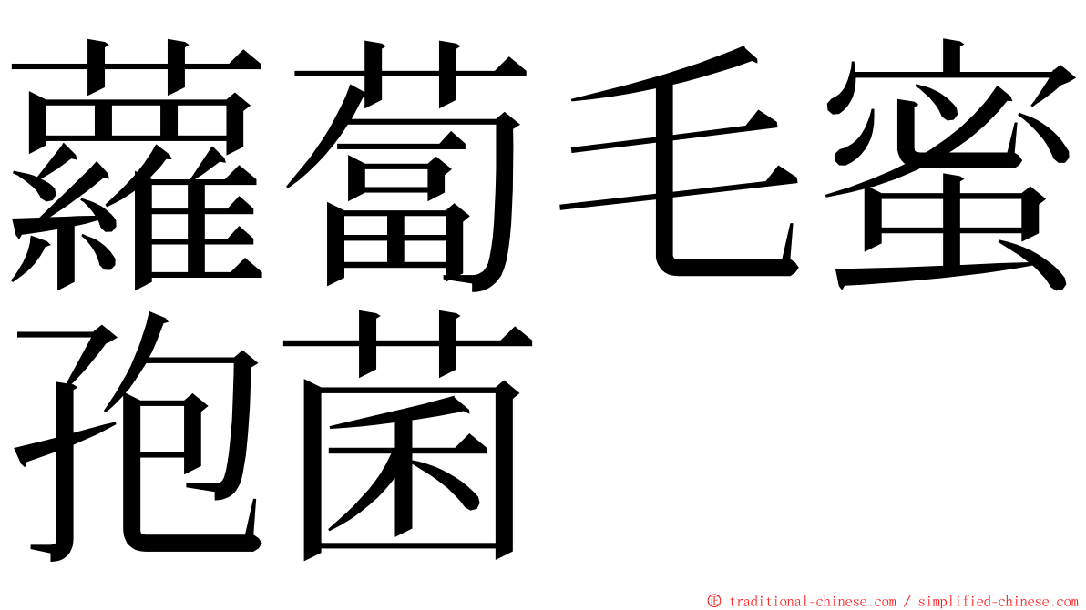 蘿蔔毛蜜孢菌 ming font