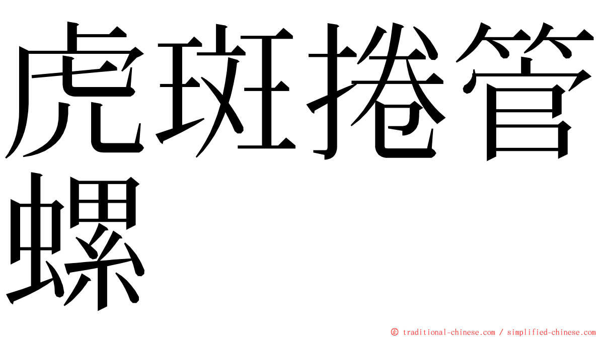 虎斑捲管螺 ming font