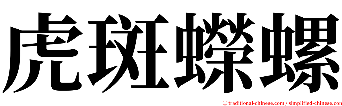 虎斑蠑螺 serif font