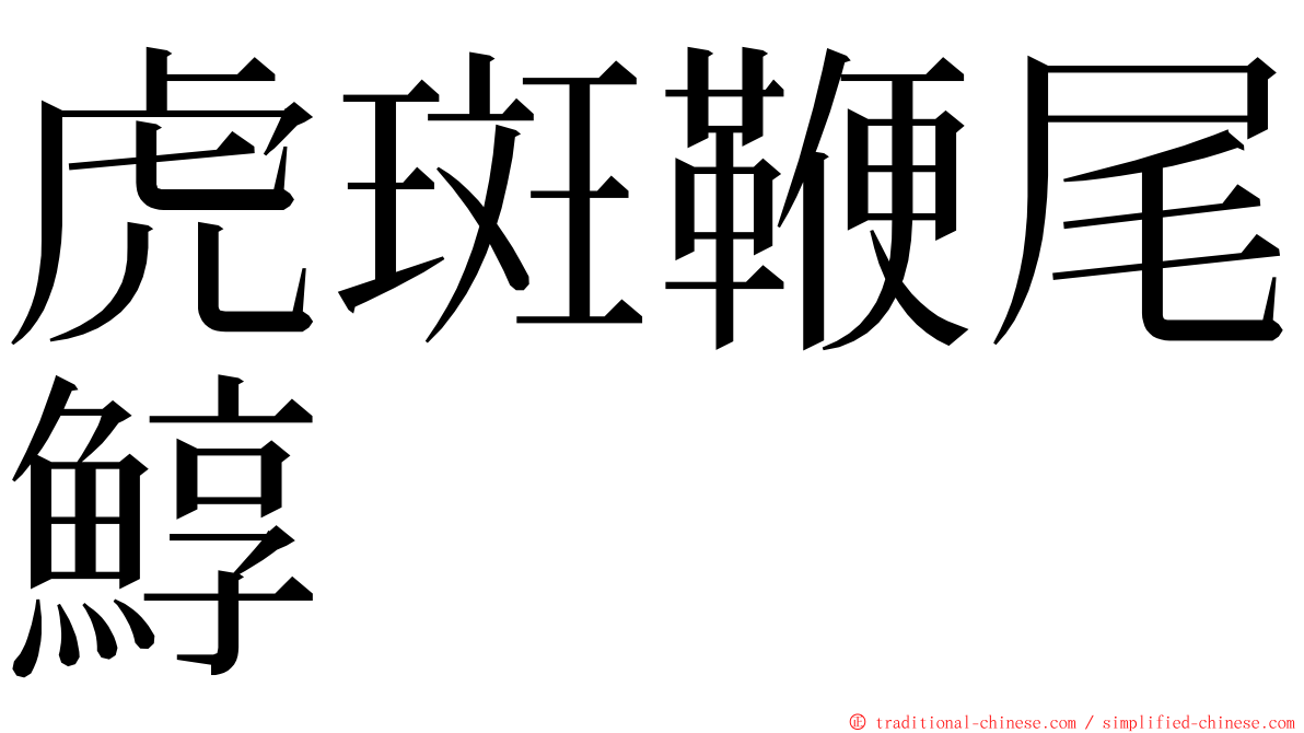 虎斑鞭尾鯙 ming font