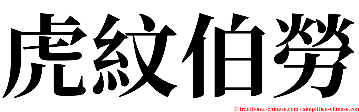 虎紋伯勞 serif font