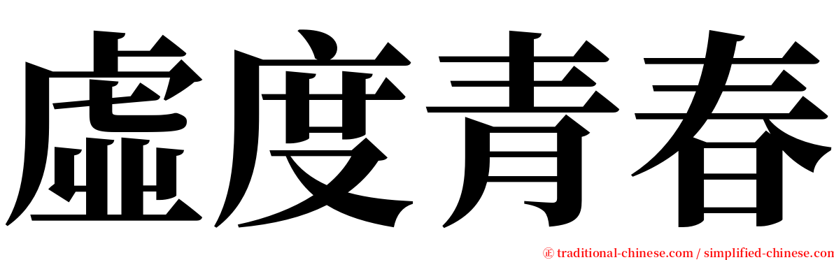 虛度青春 serif font