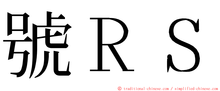 號ＲＳ ming font