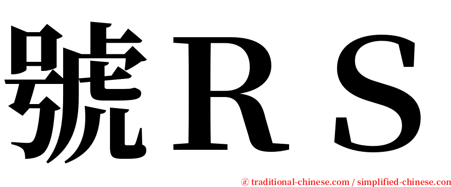 號ＲＳ serif font