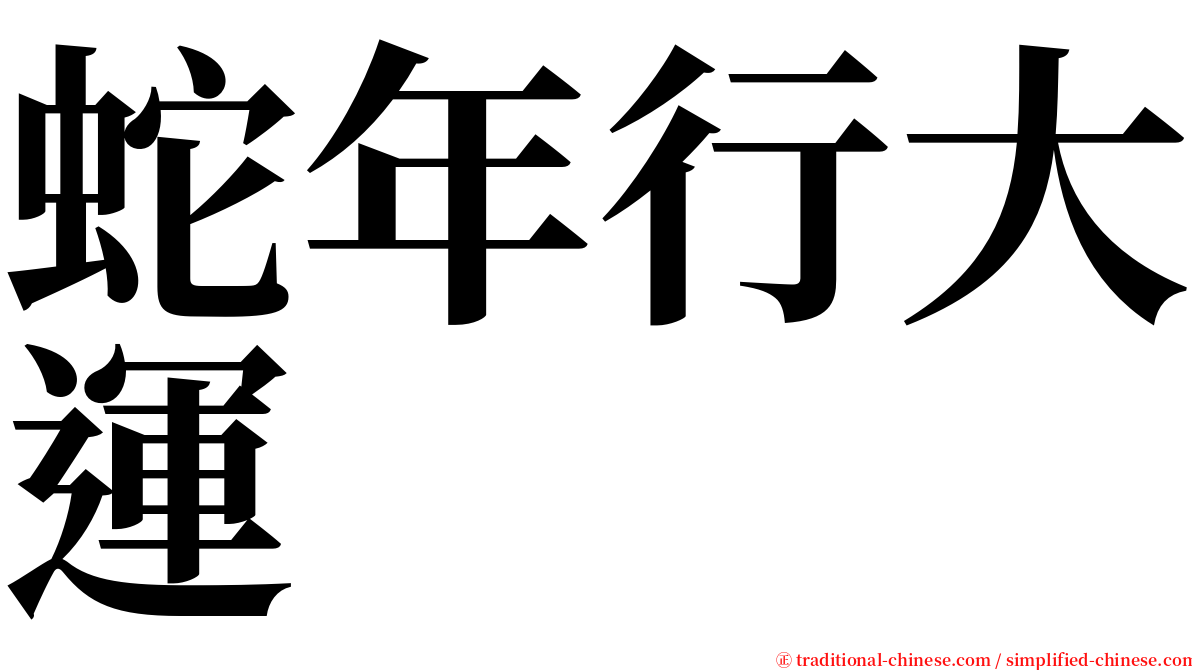 蛇年行大運 serif font