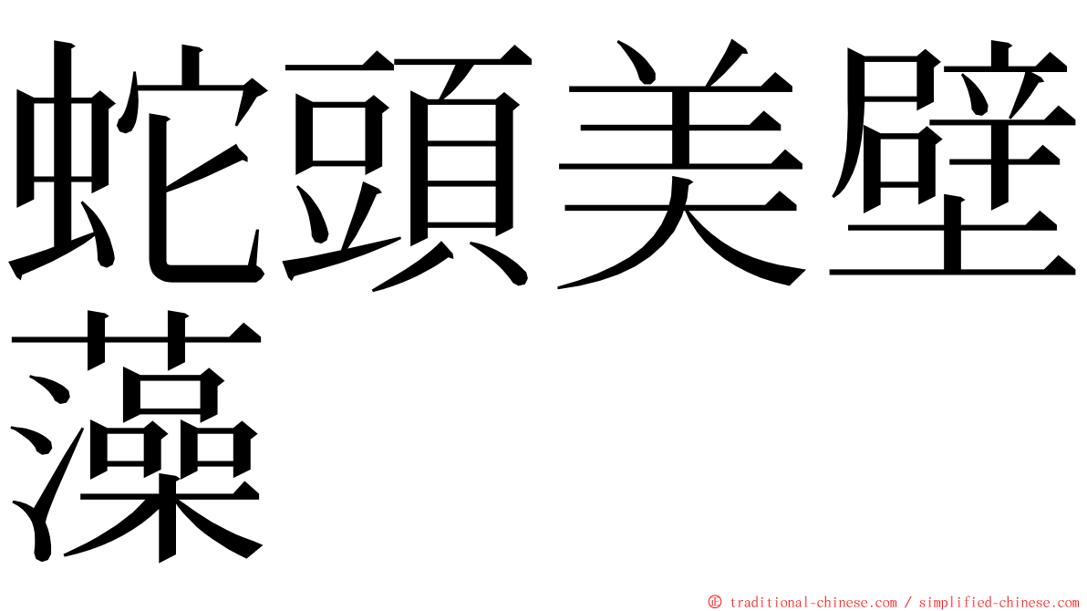 蛇頭美壁藻 ming font