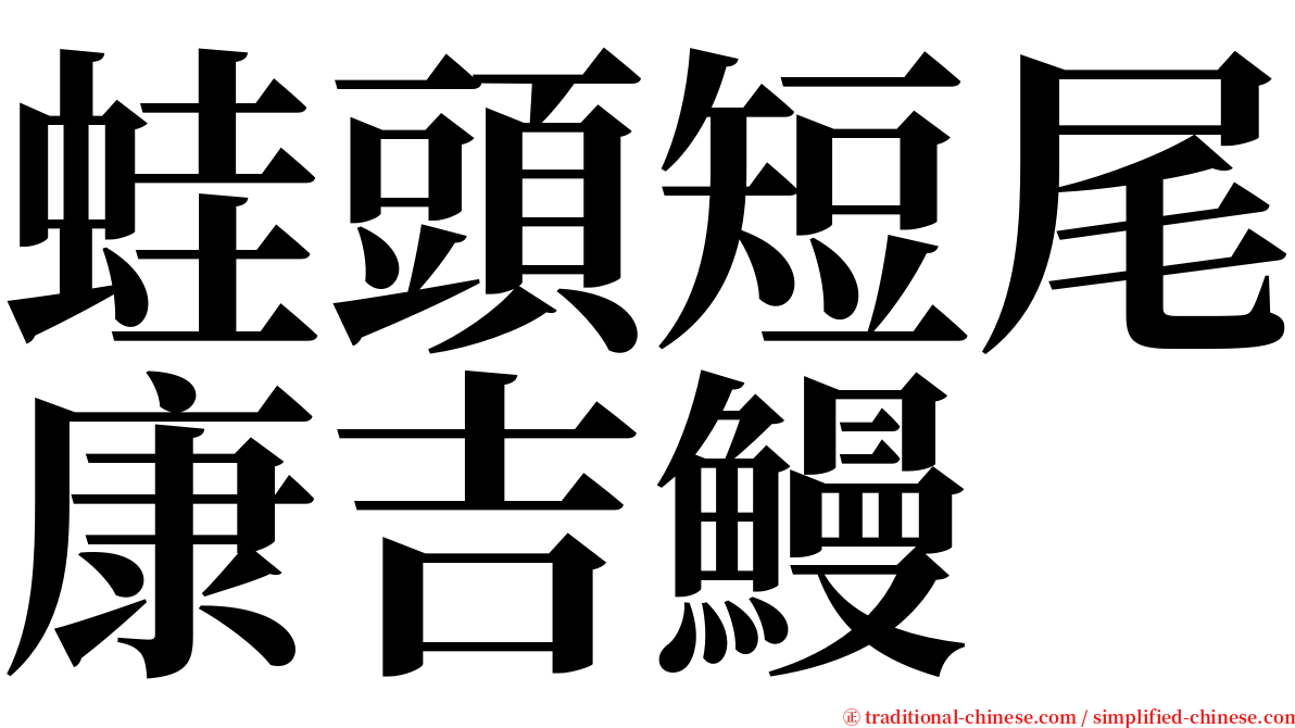 蛙頭短尾康吉鰻 serif font