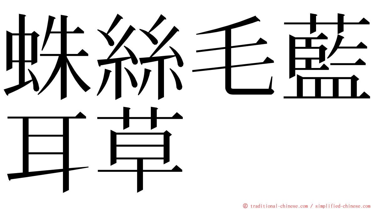 蛛絲毛藍耳草 ming font