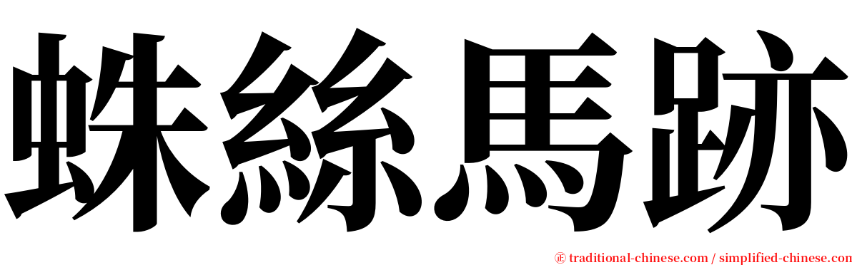 蛛絲馬跡 serif font