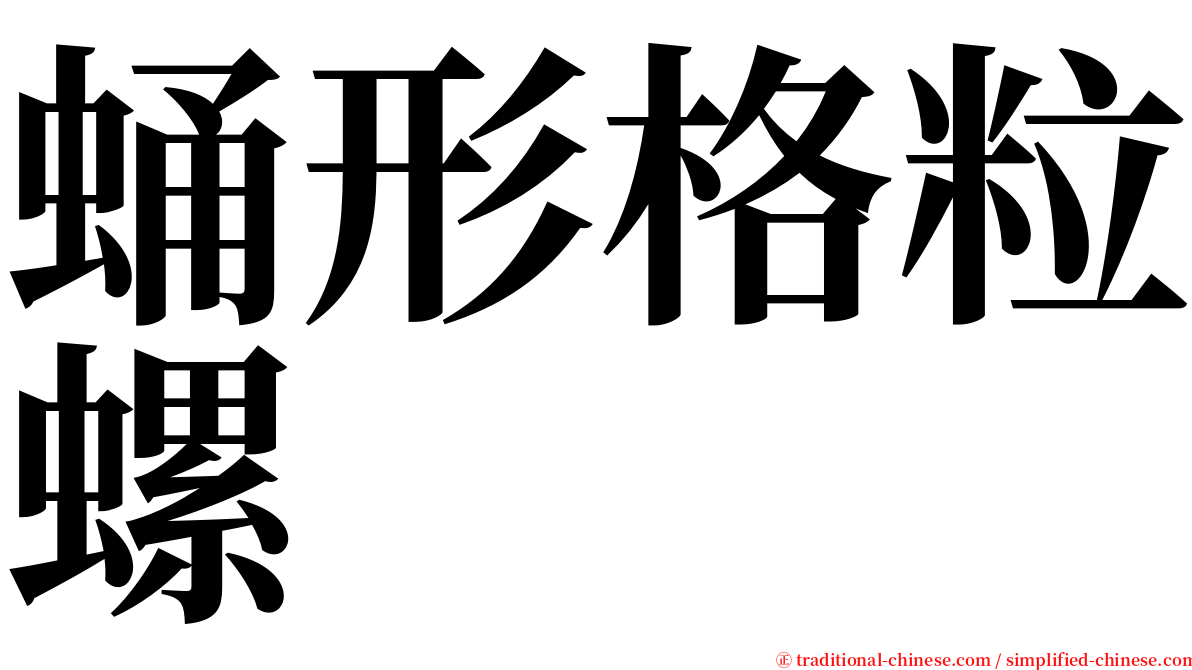 蛹形格粒螺 serif font