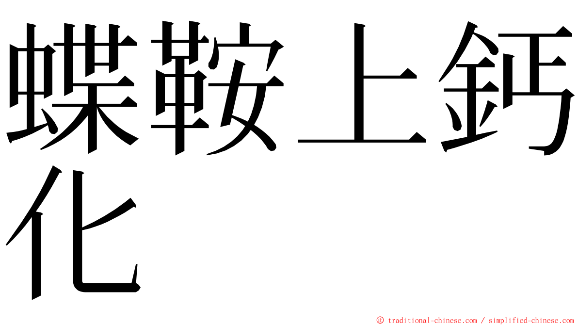 蝶鞍上鈣化 ming font