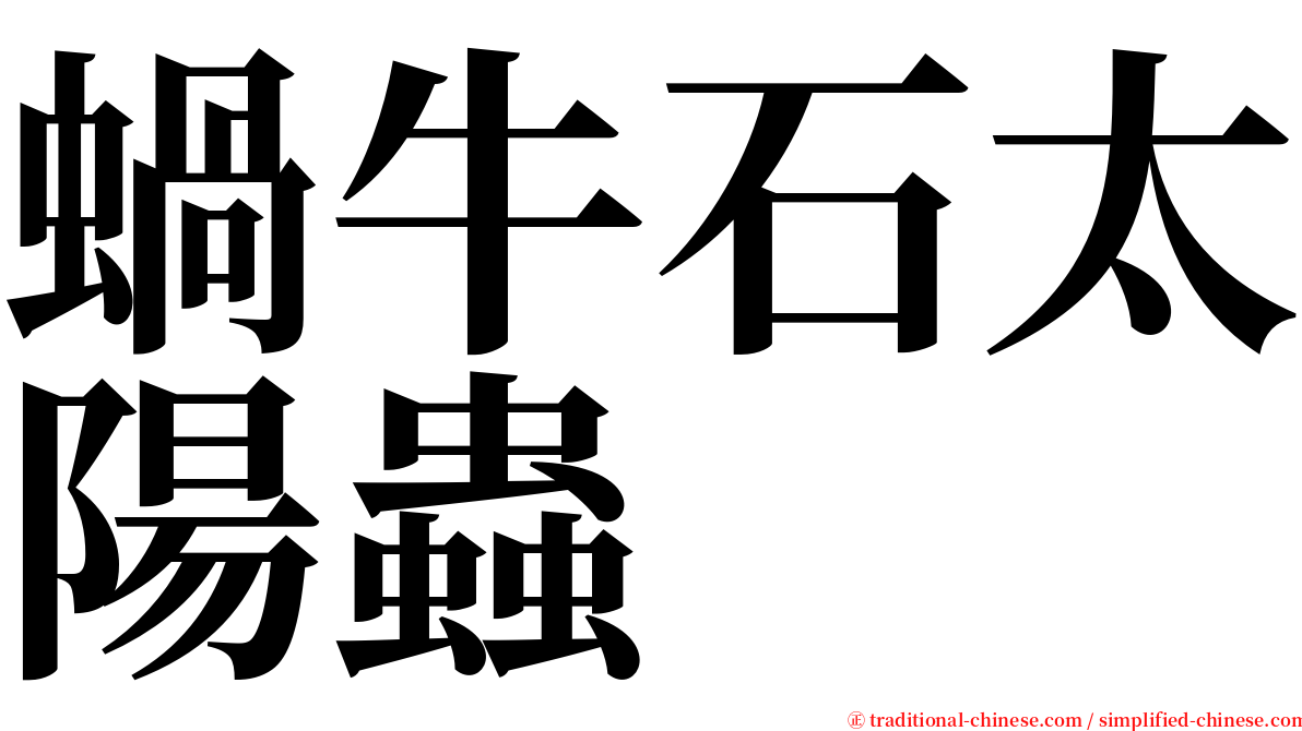 蝸牛石太陽蟲 serif font