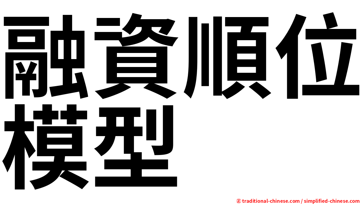 融資順位模型