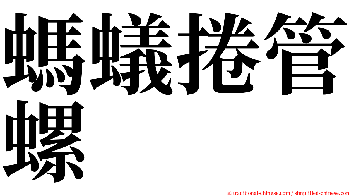 螞蟻捲管螺 serif font