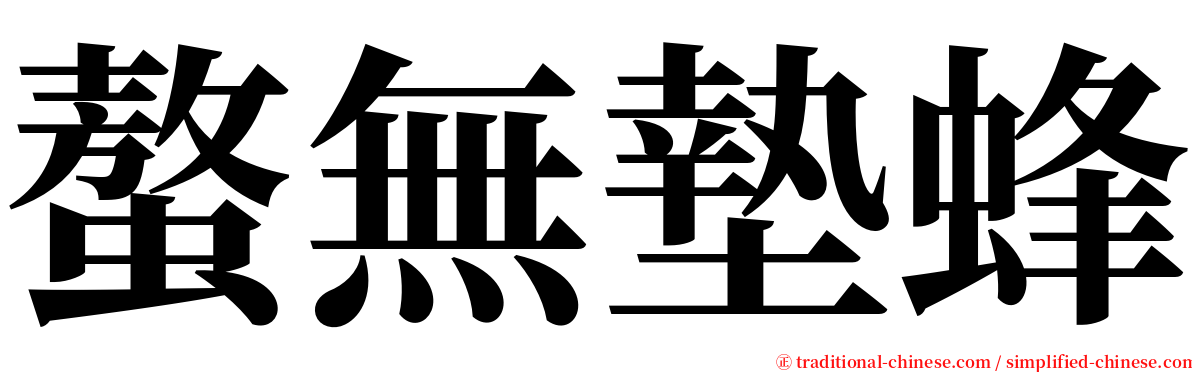 螯無墊蜂 serif font