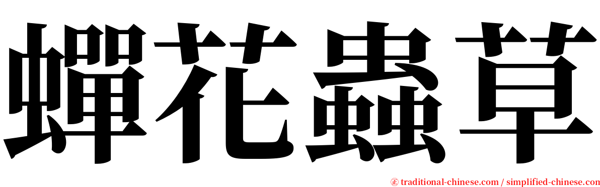 蟬花蟲草 serif font