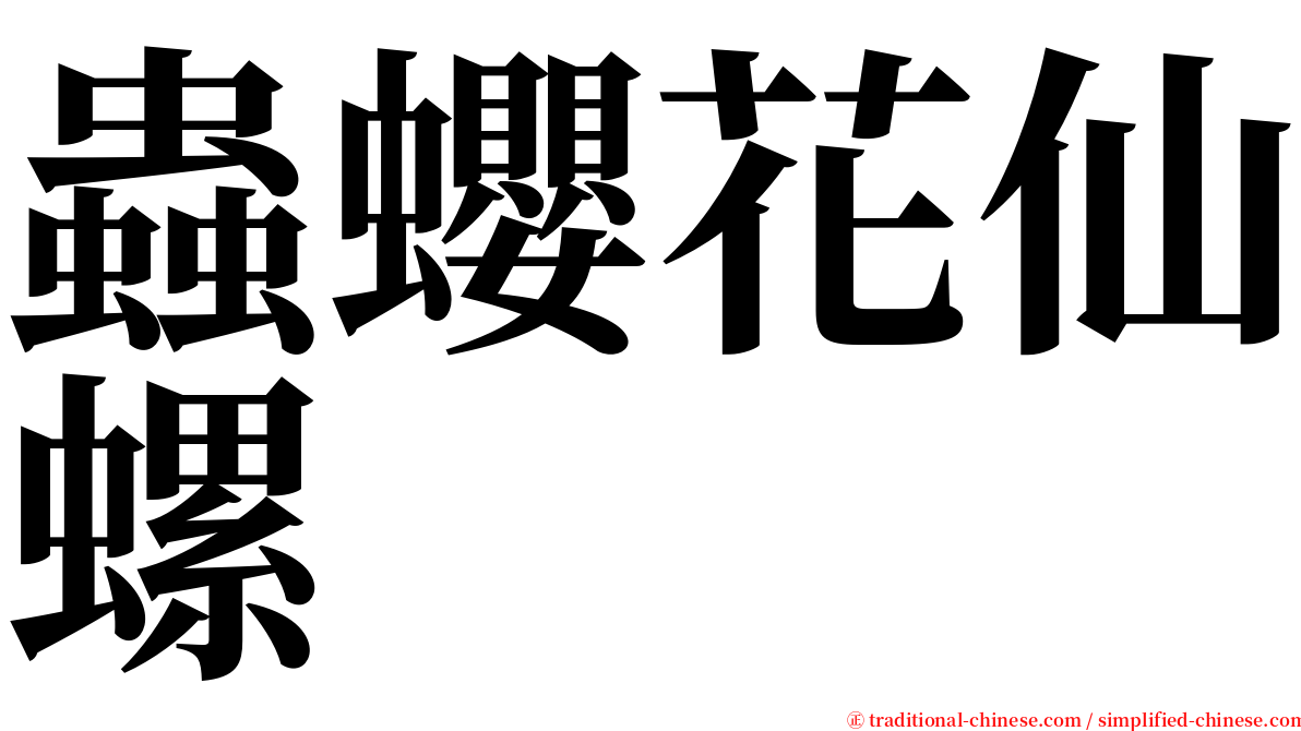 蟲蠳花仙螺 serif font