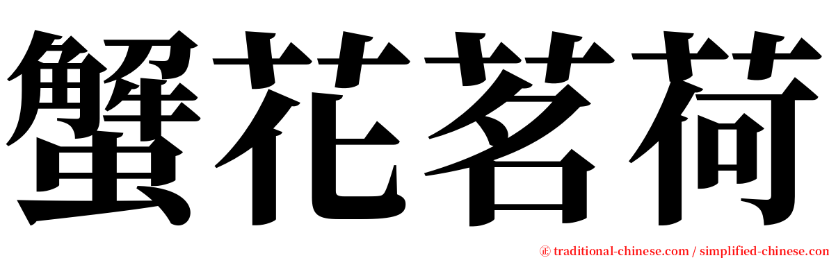 蟹花茗荷 serif font