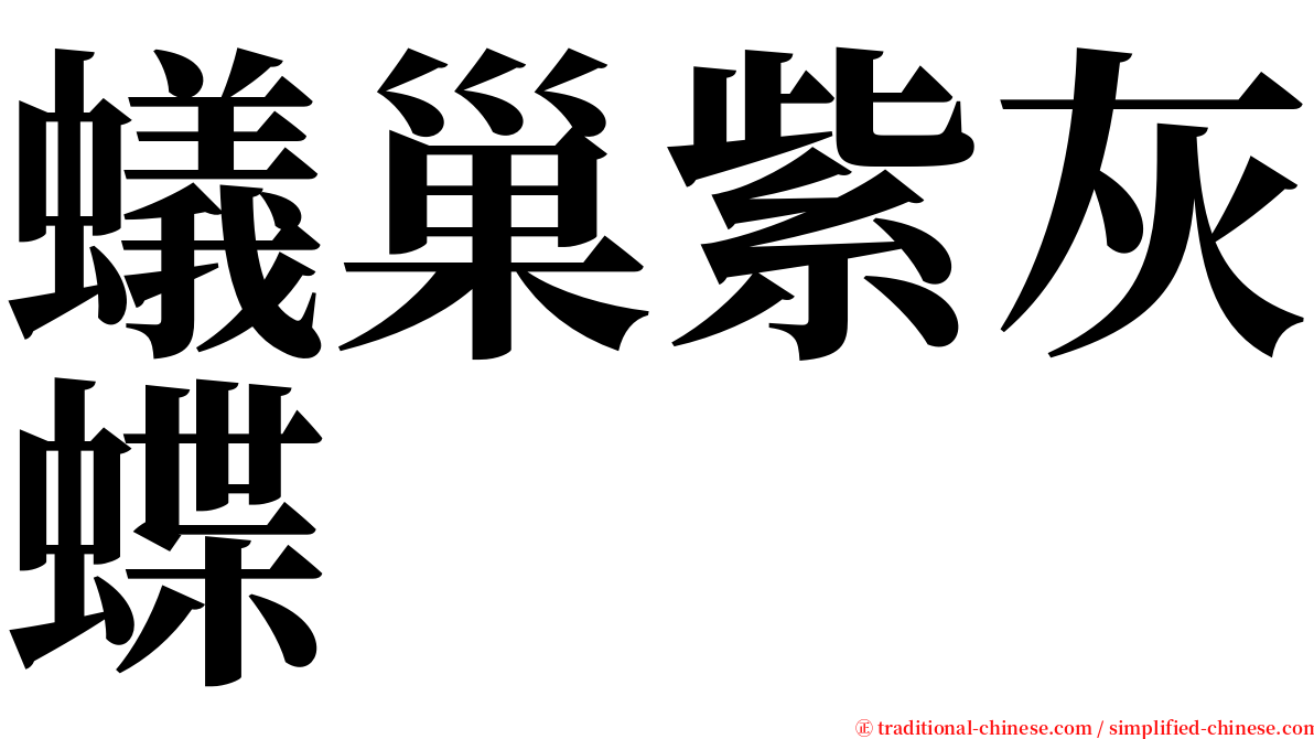 蟻巢紫灰蝶 serif font