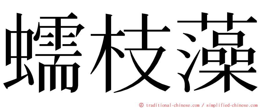 蠕枝藻 ming font