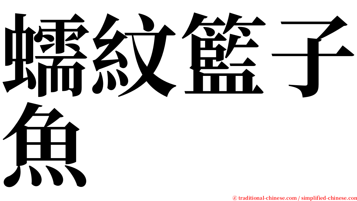 蠕紋籃子魚 serif font