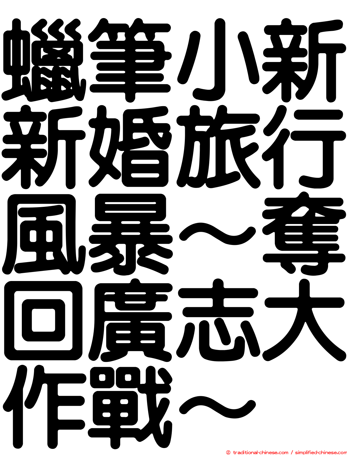 蠟筆小新新婚旅行風暴～奪回廣志大作戰～