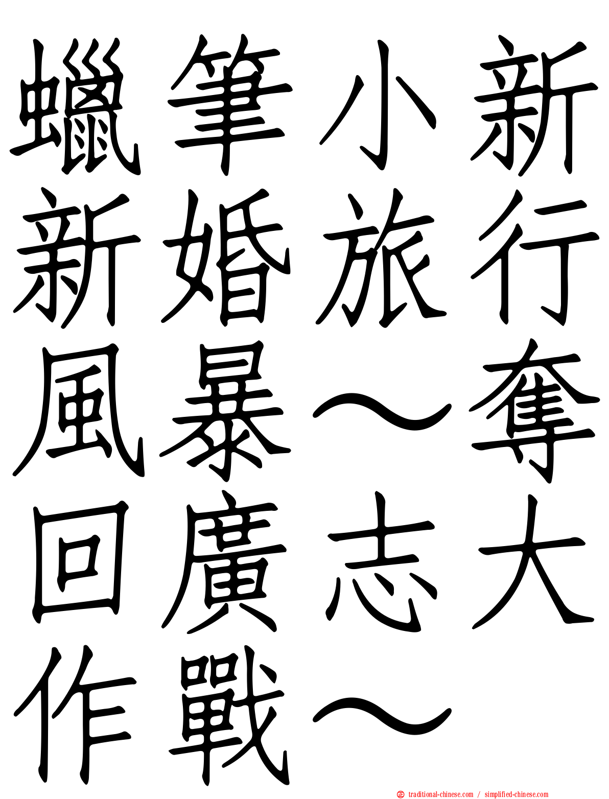 蠟筆小新新婚旅行風暴～奪回廣志大作戰～