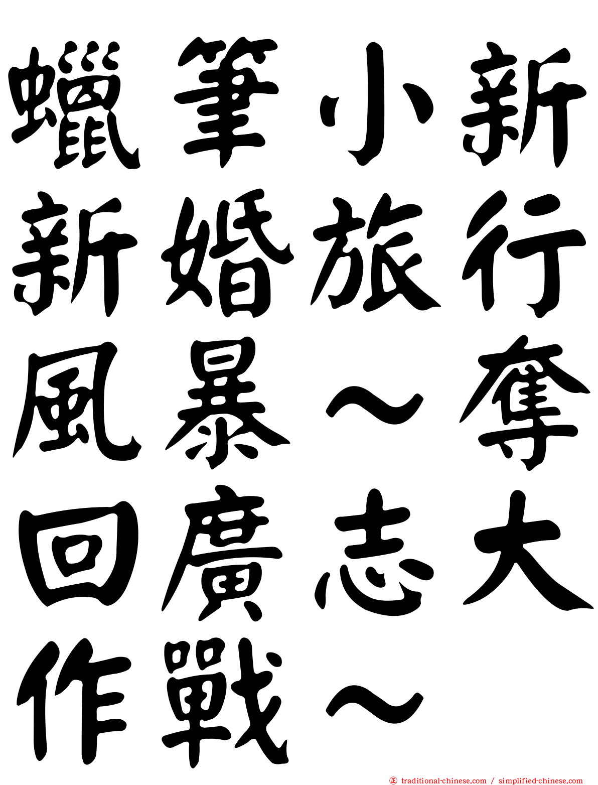 蠟筆小新新婚旅行風暴～奪回廣志大作戰～