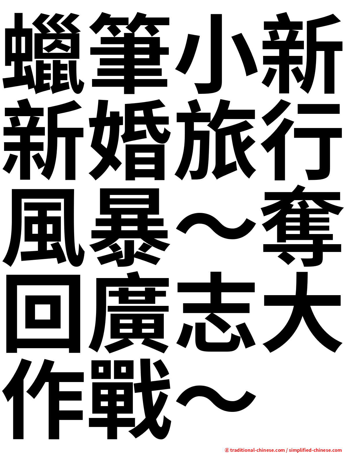 蠟筆小新新婚旅行風暴～奪回廣志大作戰～