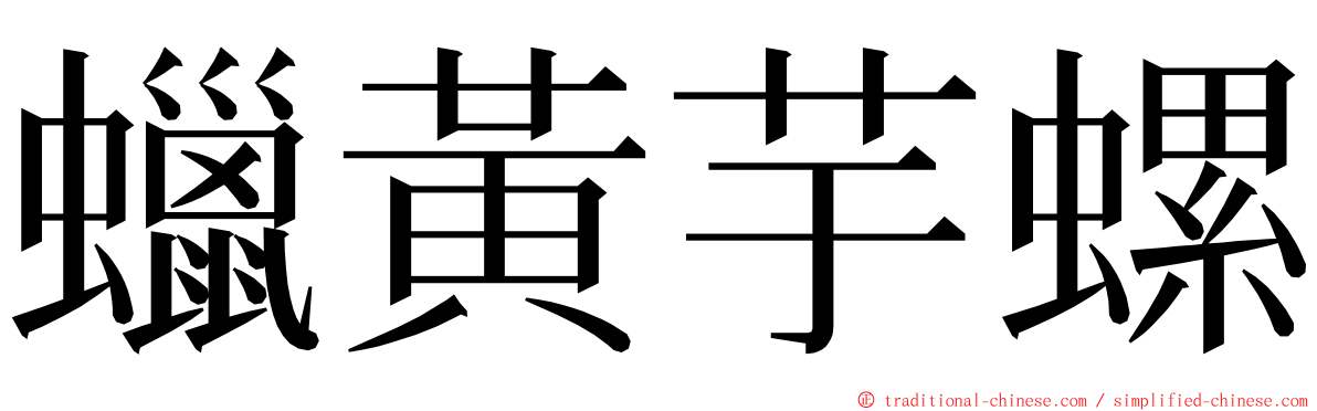 蠟黃芋螺 ming font