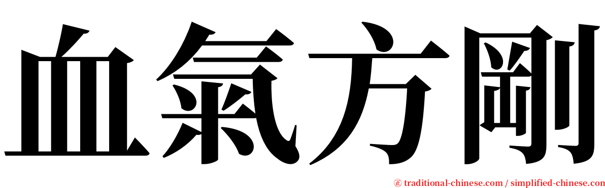 血氣方剛 serif font