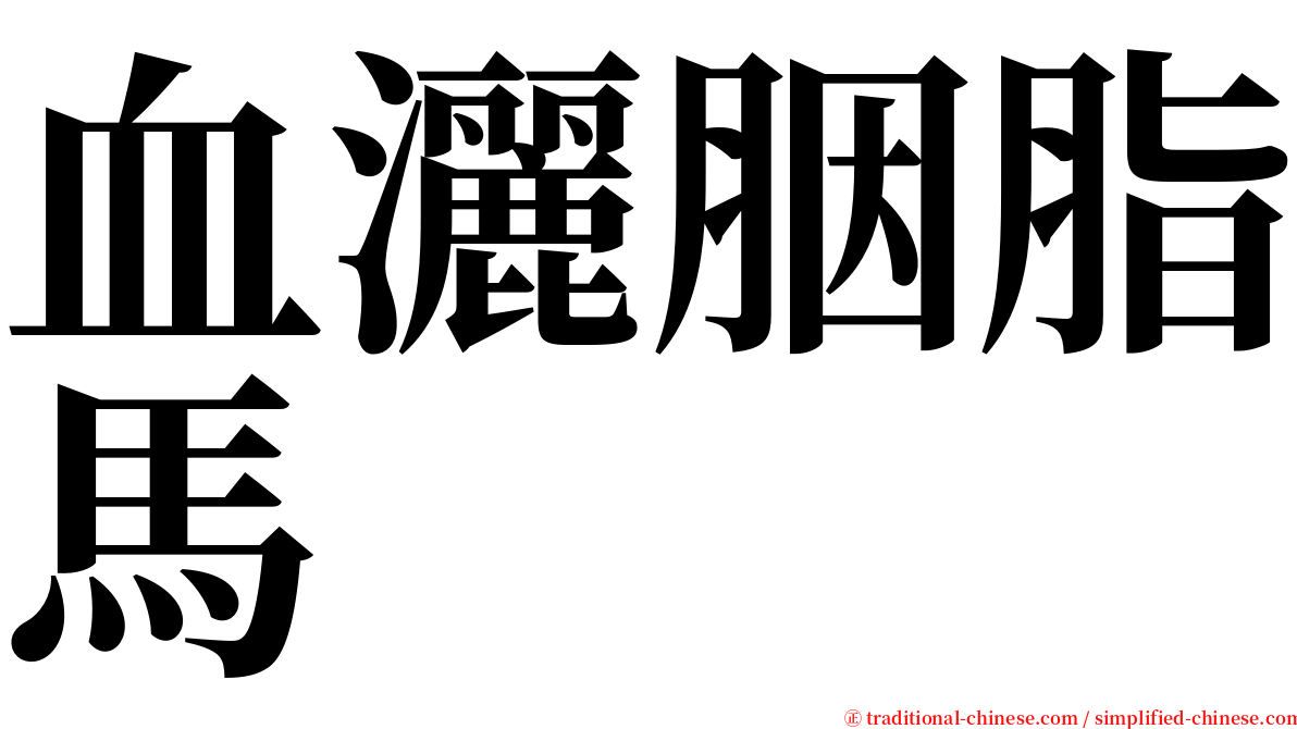 血灑胭脂馬 serif font