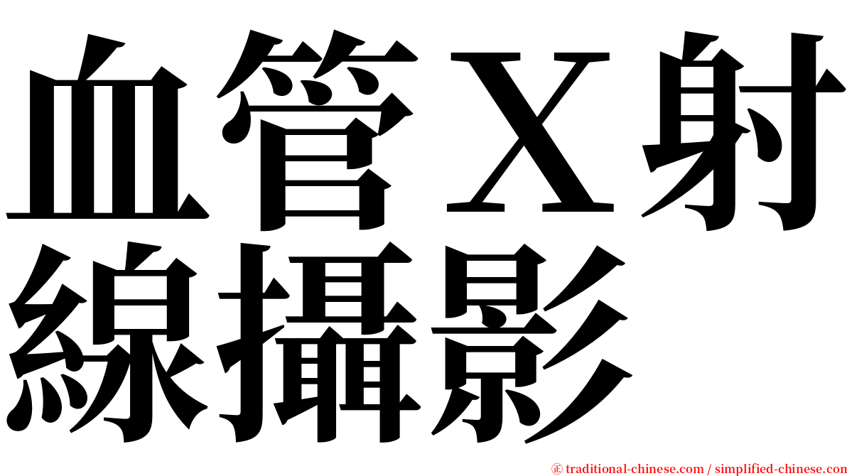 血管Ｘ射線攝影 serif font