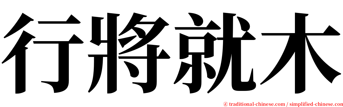 行將就木 serif font