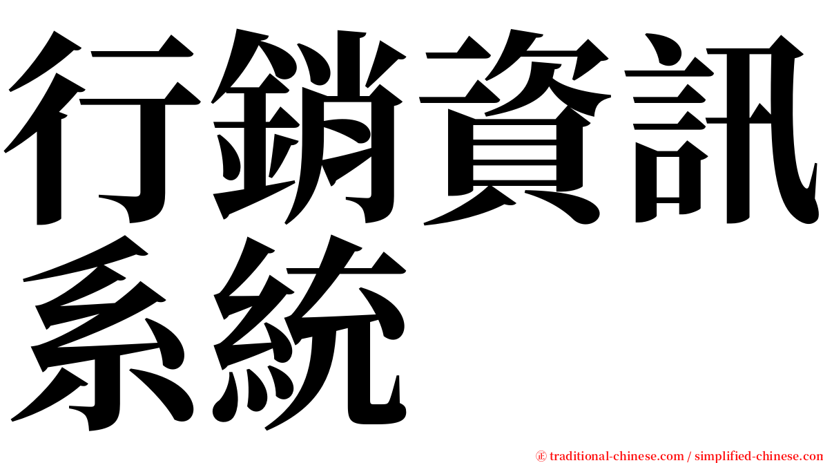 行銷資訊系統 serif font