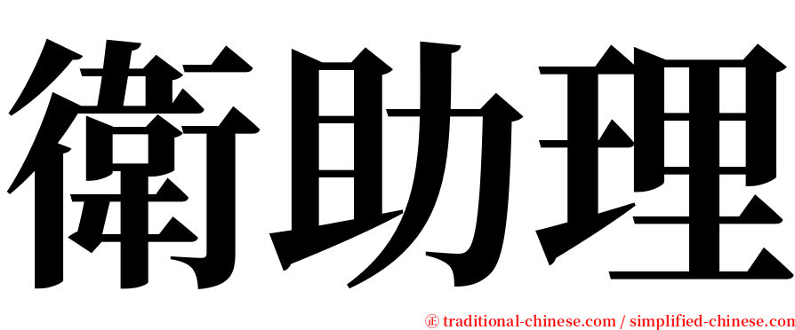 衛助理 serif font