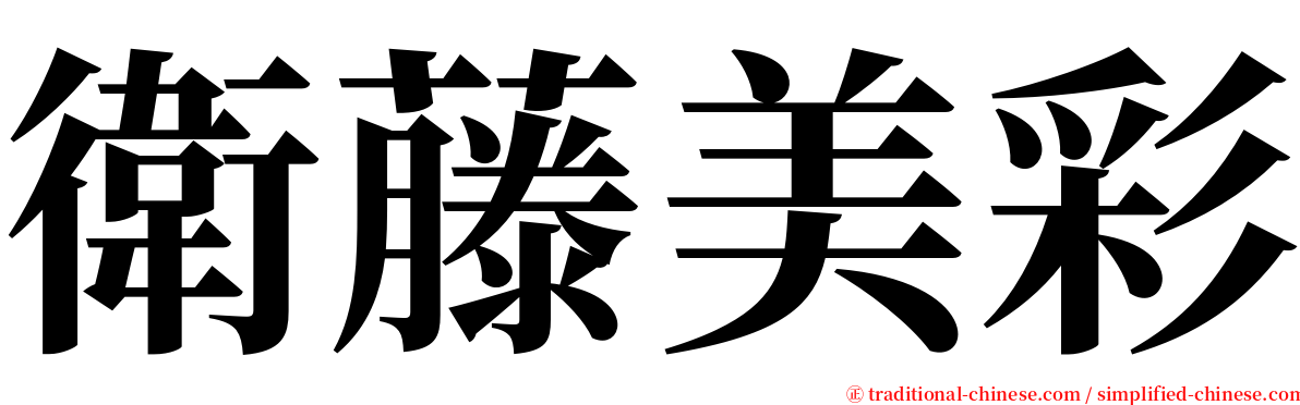 衛藤美彩 serif font