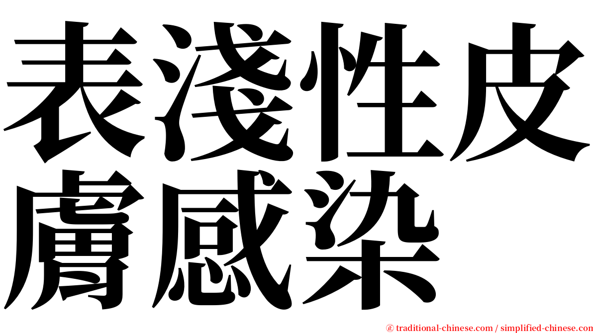 表淺性皮膚感染 serif font