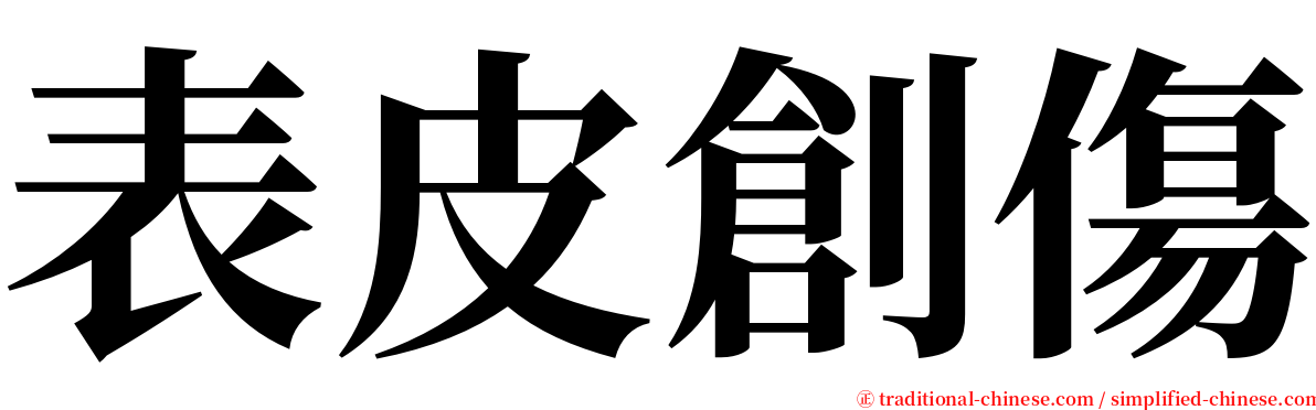 表皮創傷 serif font