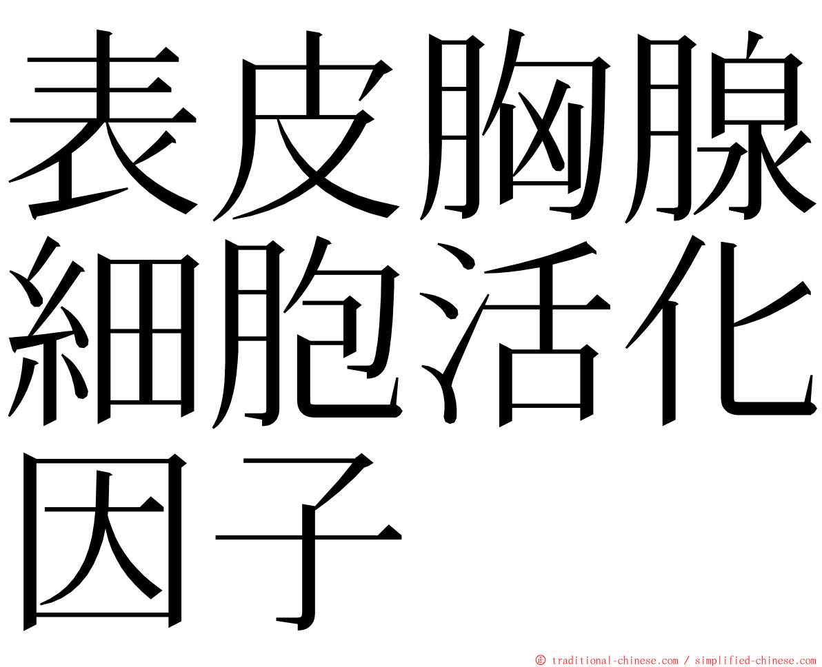 表皮胸腺細胞活化因子 ming font