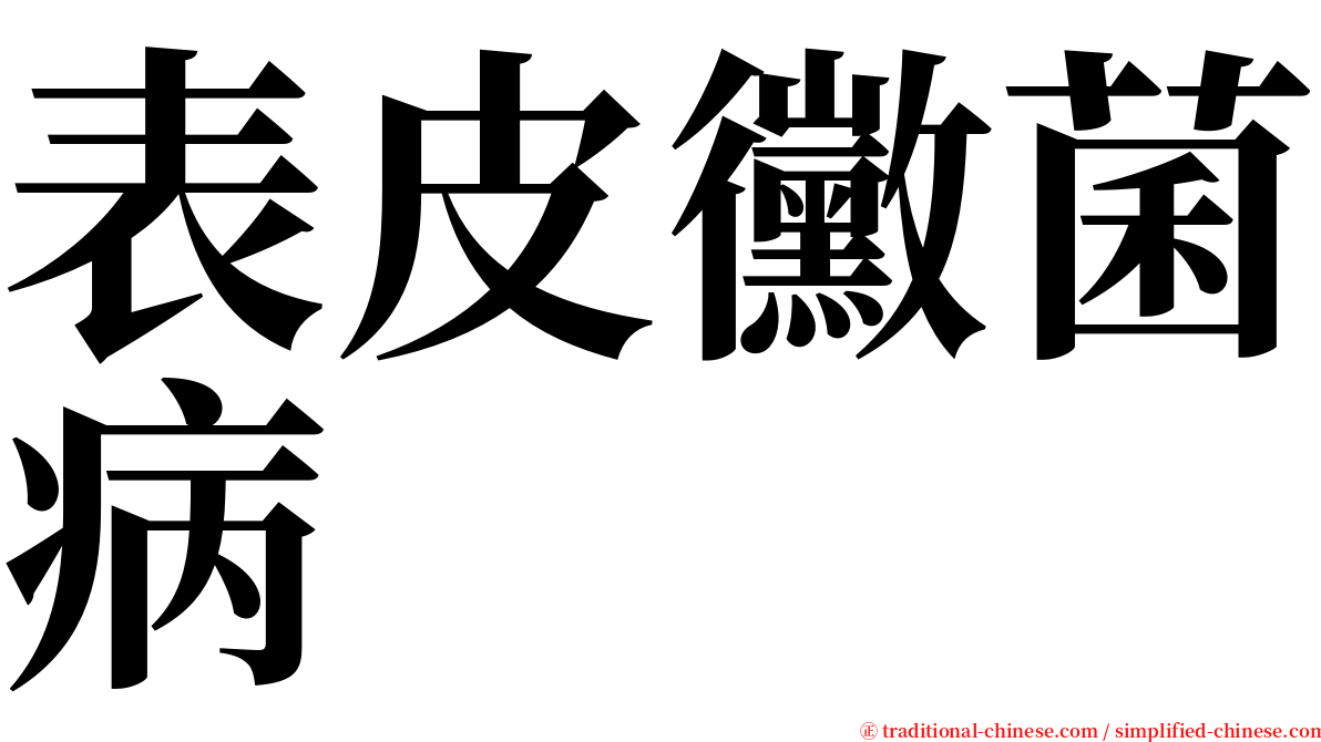 表皮黴菌病 serif font