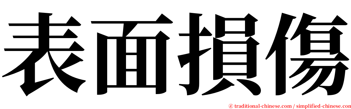 表面損傷 serif font